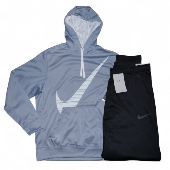 Nike Men's Size L-XL Therma-Fit Sweatsuit Hoodie Joggers 2 PC Outfit Set NWT
